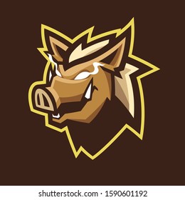 angry wild boar esport logo 