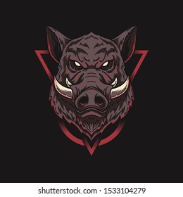 Angry Wild Boar Vector Illustration, can be used for Tshirt, merchandise, sticker, hoodie