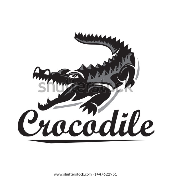 Angry Wild Crocodile Art Logo Design Stock Vector (Royalty Free ...