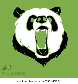 Angry wild danger panda will bite you