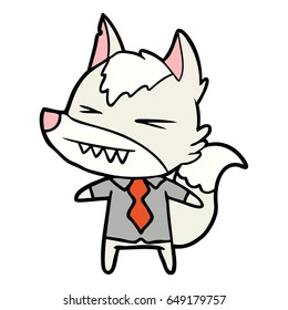 caricatura del jefe del lobo enojado