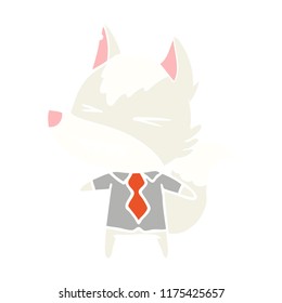 caricatura de estilo de color plano de patrón lobo enojado