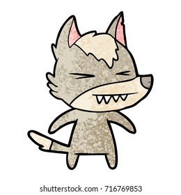 angry wolf cartoon