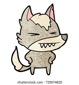 angry wolf cartoon