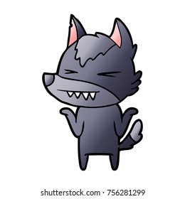 angry wolf cartoon
