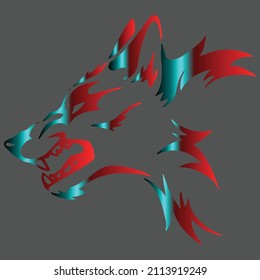 Un lobo enojado creado a partir de la ilustración para el diseño del logo, la impresión de camisetas. 