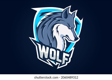 angry wolf e-sports team mascot logo