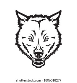 Angry Wolf face isolated vector illustration