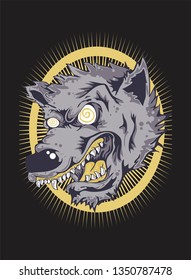 Angry Wolf Face vector hand drawing Shirt designs  biker  dj  gentleman  barber   many others 
isolated   easy to edit  Vector Illustration    Vector 
