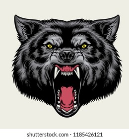 angry wolf head