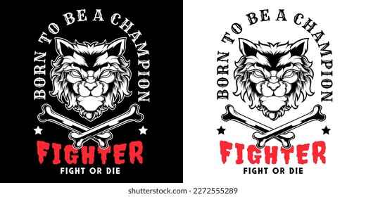 Angry-Wolfskopf-Logo einfarbig in schwarz-weißem Vintage-Stil, einzelne Vektorgrafik