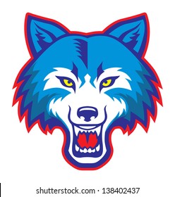 angry wolf head mascot
