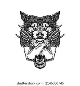 Angry Wolf Illustration Designs Awesome