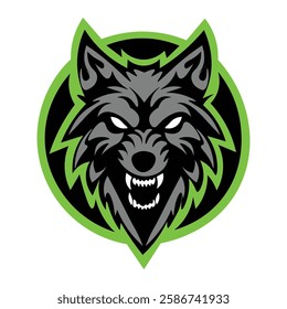 angry wolf logo icon vector wolf mascot