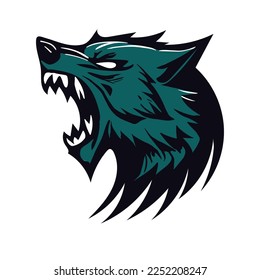 Angry wolf, logo vector design, on the white background, avatar