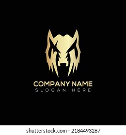 Diseño de ilustración vectorial del logo del lobo enojado 