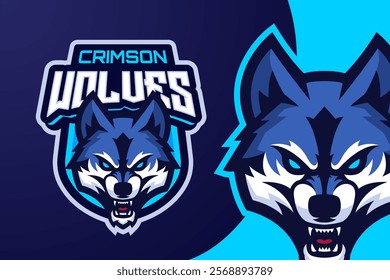 Angry Wolf Mascot Character Logo for Esport Team or Game Tournament