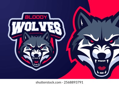 Angry Wolf Mascot Character Logo for Esport Team or Game Tournament