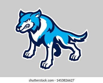 Angry wolf mascot illustration character