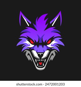 Angry wolf mascot logo design vector
