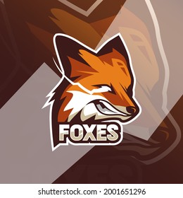 Angry wolf mascot logo esport design