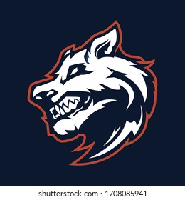 The Angry Wolf Mascot, logo, Illustration