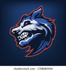 The Angry Wolf Mascot, logo, Illustration