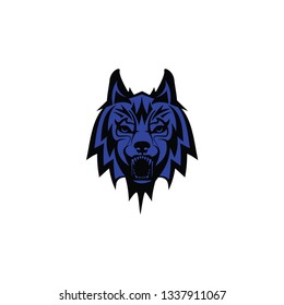 angry wolf mascot vector on a white background