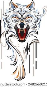 Angry Wolf with open mouth