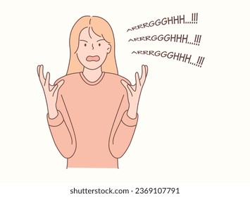 angry woman expression vector illustration