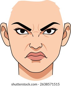 Angry Woman Face Illustration Vector Art of Female Anger Expression