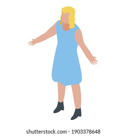 Angry woman icon. Isometric of angry woman vector icon for web design isolated on white background