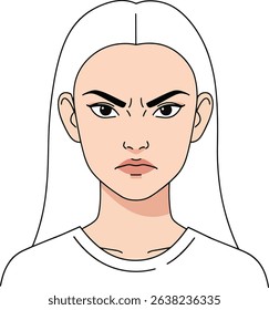 Angry Woman Illustration Portrait of a Frustrated Female Character