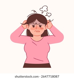 Angry woman. Stress concept illustration.