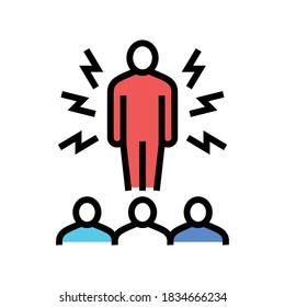 angry worker color icon vector. angry worker sign. isolated symbol illustration