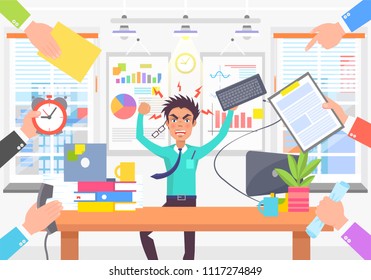 Tiny Business Characters Team Analysing Data Stock Vector (Royalty Free ...