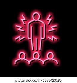 vector de señal de luz de neón de trabajador enojado. signo de trabajador enojado. ilustración de símbolo aislado