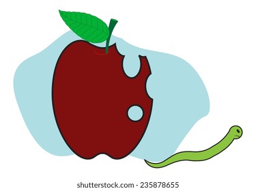 Angry Worm Going from Apple