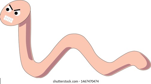 angry worm parasites as a vector clipart