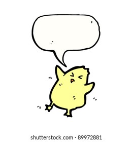 caricatura de polluelo amarillo furioso