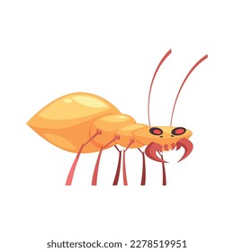 Angry yellow insect cartoon pest on white background vector illustration