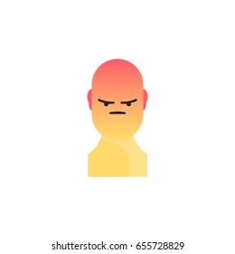 Angry yellow smiley. Like social icon. Button for expressing social emoji. Flat vector illustration EPS 10
