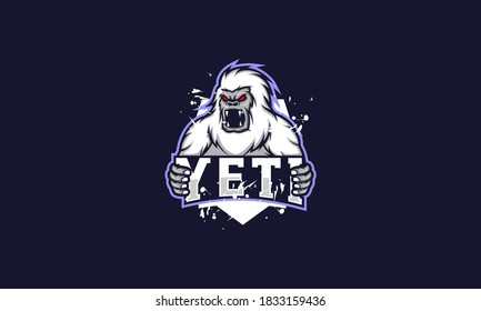 Angry yeti mascot logo esport, Yeti vector template