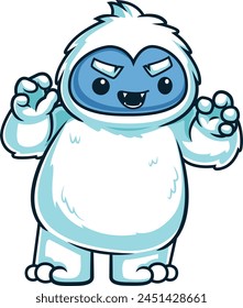 Angry yeti monster vector illustration