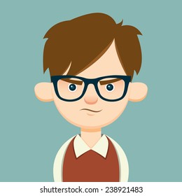 angry young hipster. vector illustration. eps10