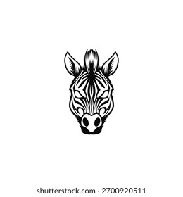 angry zebra illustration logo vector