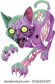 angry zombie cat coming for eat