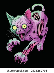 angry zombie cat coming for eat