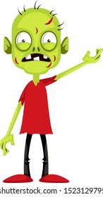 Zombie enojado, ilustración, vector sobre fondo blanco.