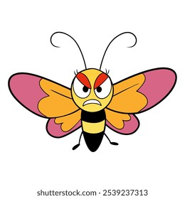 angry-butterfly vector art and illustration